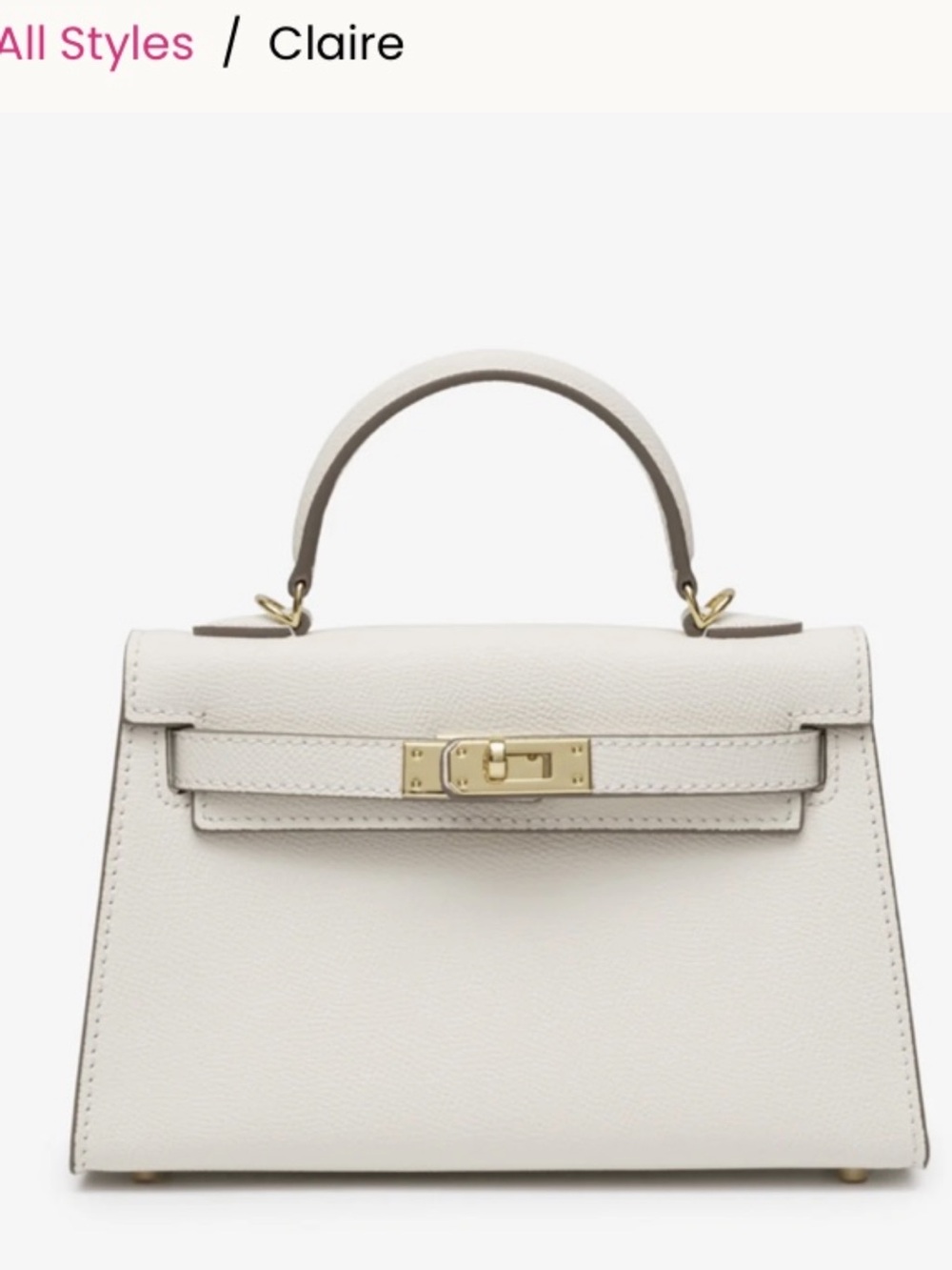 Mille Claire Women's Top-Handle Genuine Leather Satchel in White NWOT